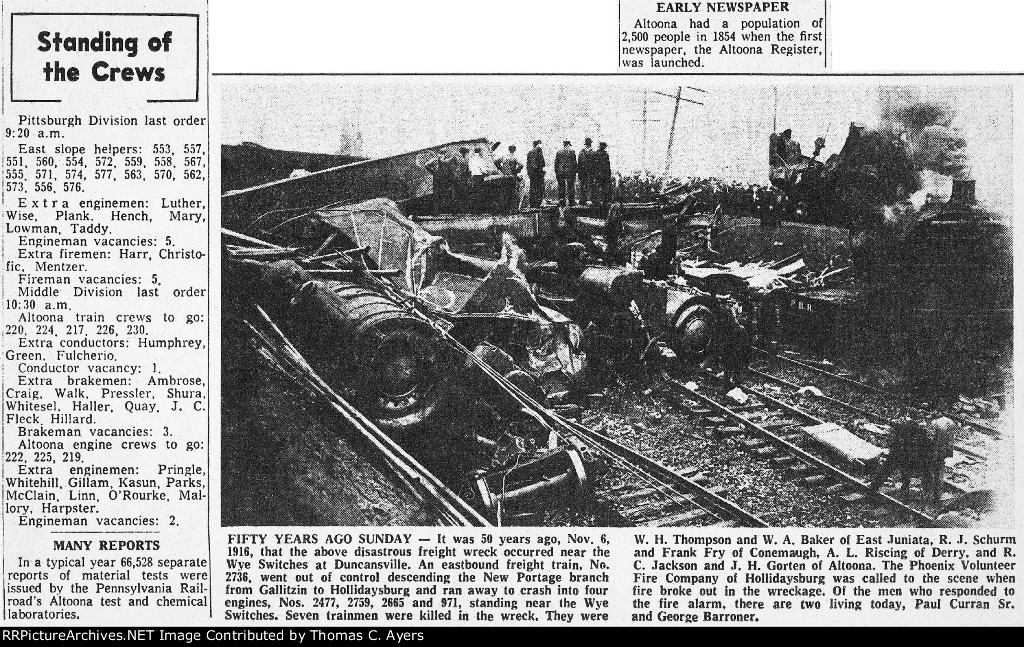 PRR New Portage Wreck, 1916